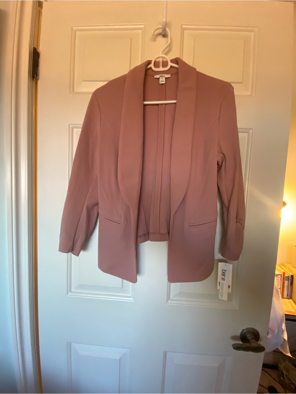Bar III Rose Pink Open-Front Blazer